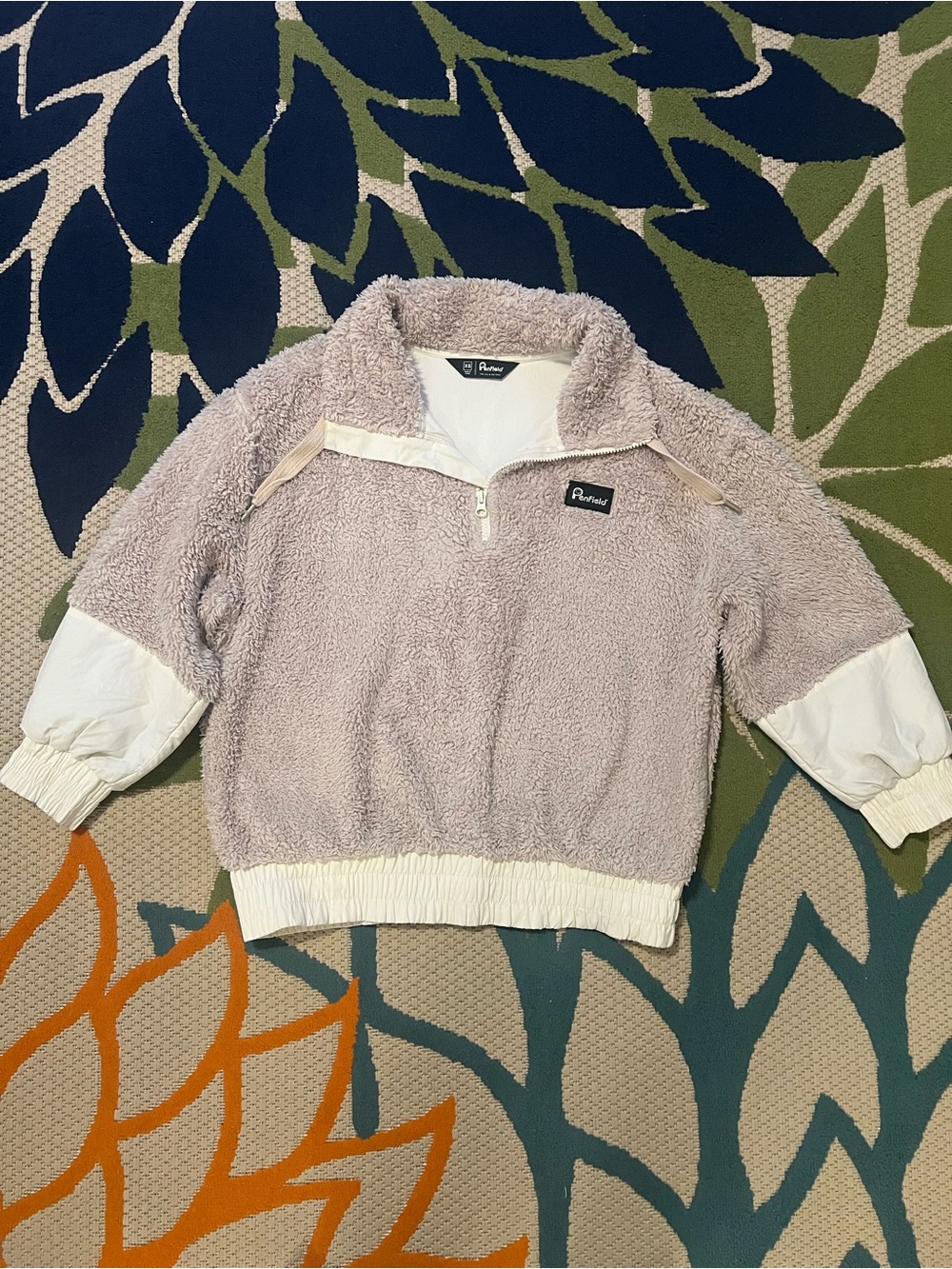 Penfield Sherpa Half-Zip Pullover with Cream Trim